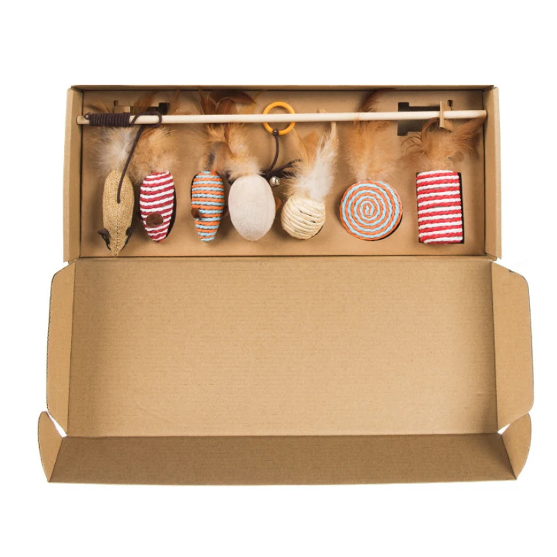 Набор игрушек для кошек из 7 предметов забавная кошачья мышь меч кот Любовная