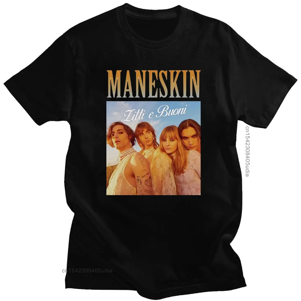 Hot Sale Fashion Camisa Maneskin Cotton Round- Collar Couple Tshirts Short -Sleeves Tshirt Men's Fashion Casual T-Shirt