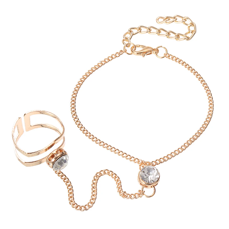 Хрустальный Браслет-цепочка модные геометрические инкрустированные стразы