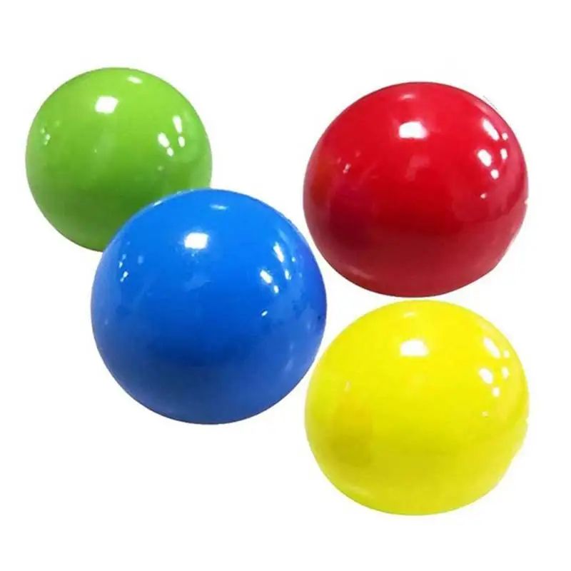 4pcs Luminous Sticky Wall Ball Toys Sticky Wall Ball Suction Wall Luminous Toy Ball Children Adult Decompression Wall Ball Toy enlarge
