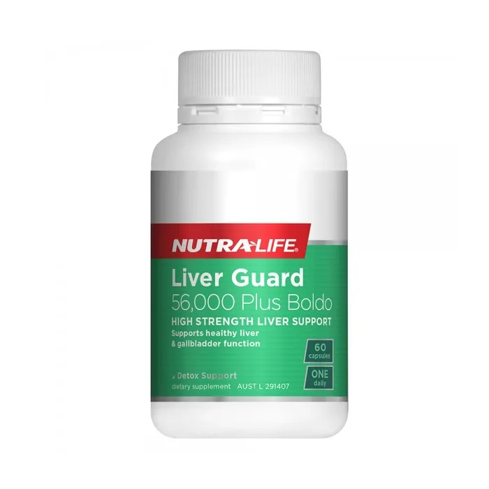 

NewZealand NutraLife Liver Guard Detox 56g Boldo 60Caps High Strength Liver Gall Function Indigestion Bloating Cramping Relief