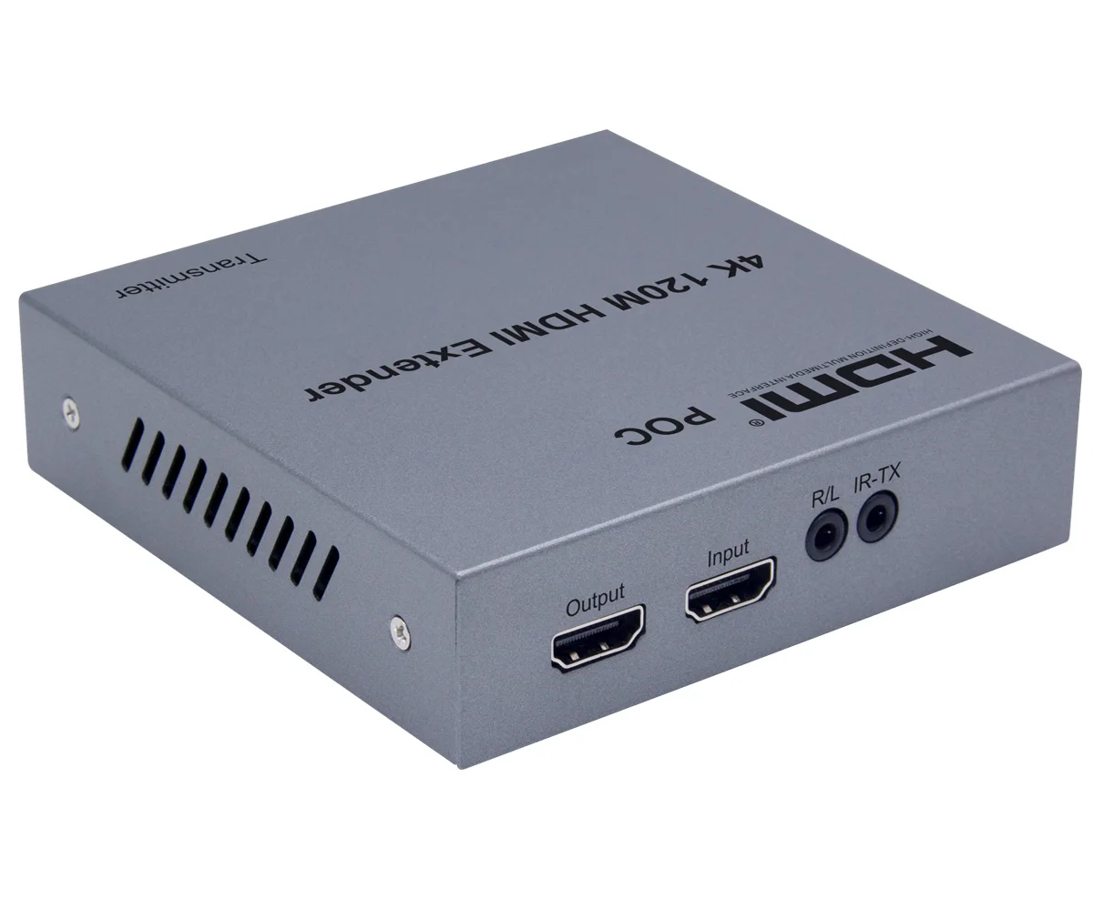 poc 4k hdmi extender 120m over rj45 ethernet cat5e cat6 cat 6 6a network cable extension tx rx transmitter receiver tv loop out free global shipping