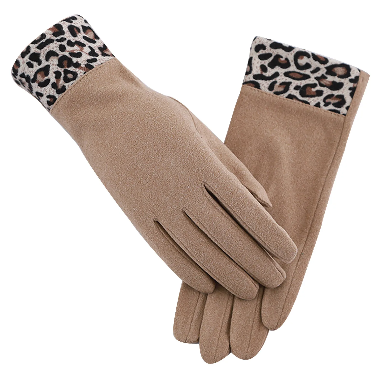 

Drop Ship Women's Leopard Print Fleece Full Finger Wrist Gloves Women Girls Winter Warm Riding Cycling Gloves Mitten N26