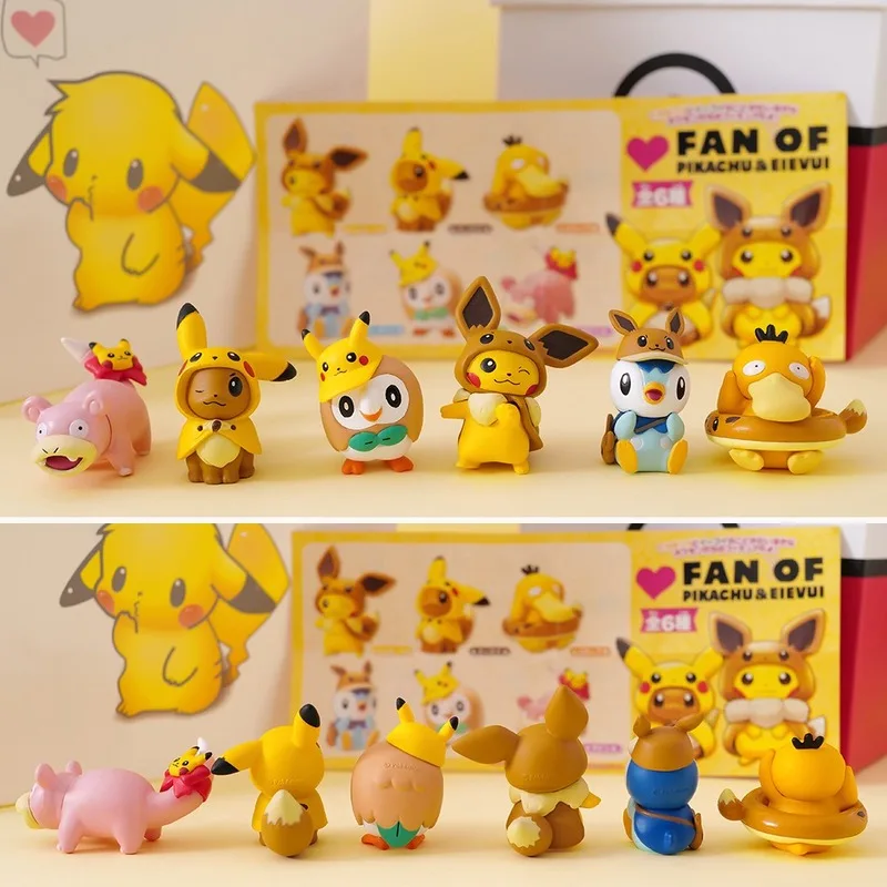 Фигурка покемона TAKARA TOMY 6 шт. новейшие настоящие капсулы фигурка Пикачу маленький