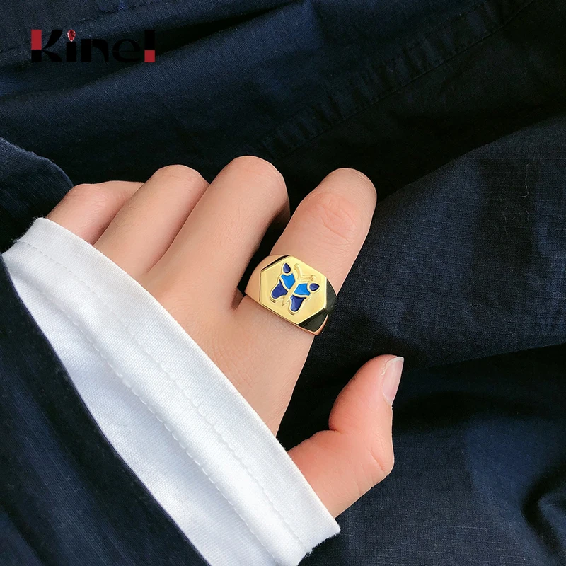 

Кинели Аутентичные серебро 925 ювелирные изделия Бабочка покрытая глазурью, кольца для женщин Регулируемый Бесплатная Размеры, 18K, настоящая...