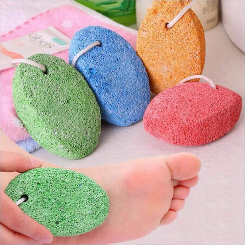 

Natural 4Colors In Random Unisex Cleaning Brush Foot Care Tool Double Sided Lava Stone Exfoliating Rubbing Foots