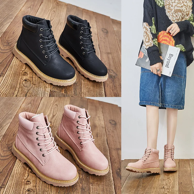 Зимние женские ботинки Короткие Плюшевые Теплые ботильоны для верховой езды