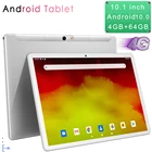 Планшет на Android 10,1, 10,0 дюйма, 4 + 64 ГБ, Восьмиядерный процессор, Bluetooth, Wi-Fi, GPS, 2,5D стальной экран