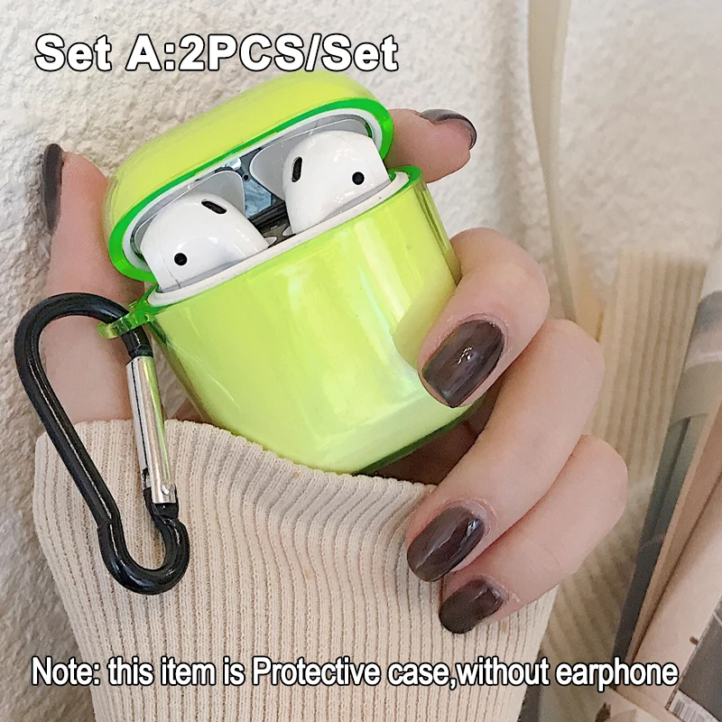 2/5 шт. прозрачный чехол для airpods симпатичный защитный 2 с заглушкой наушников
