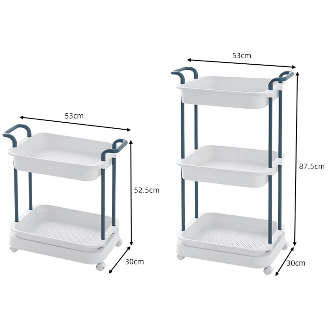 2/3 Tiers Plastic Movable Home Kitchen Organizer Rolling Tool Storage Racking Trolley Utility Carts | Дом и сад