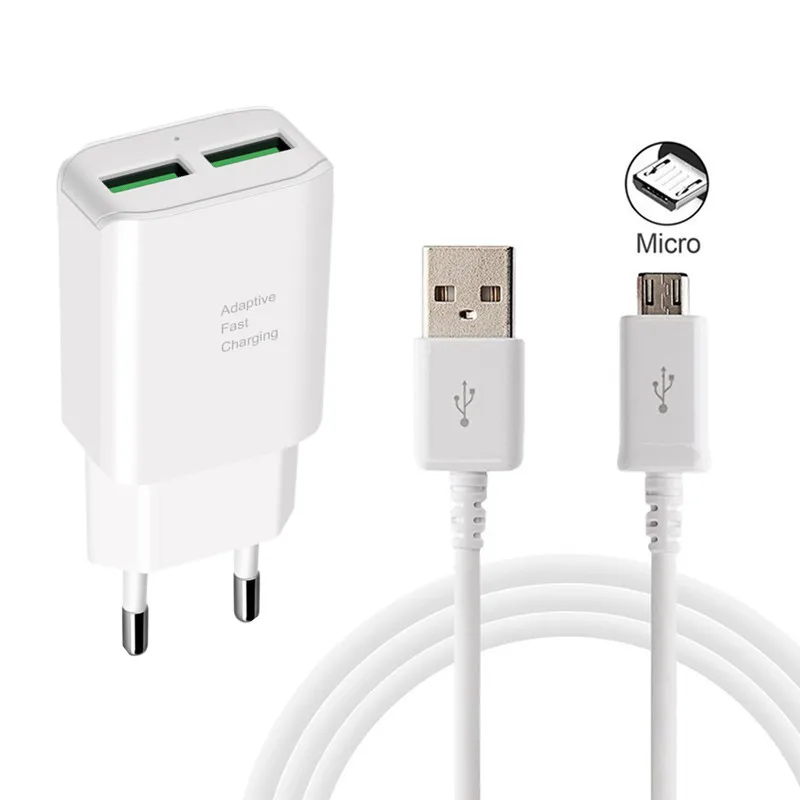 Настенное зарядное устройство с адаптацией 15 Вт кабель Micro usb для Samsung Galaxy S7 Xiaomi Redmi