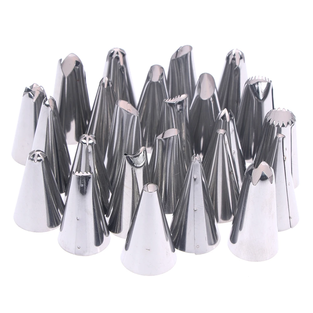 

24pcs/set Stainless Steel Pastry Nozzles Tips Kitchen Diy Icing Piping Nozzles Set Baking Pastry Tools Cake Decorating Accessory
