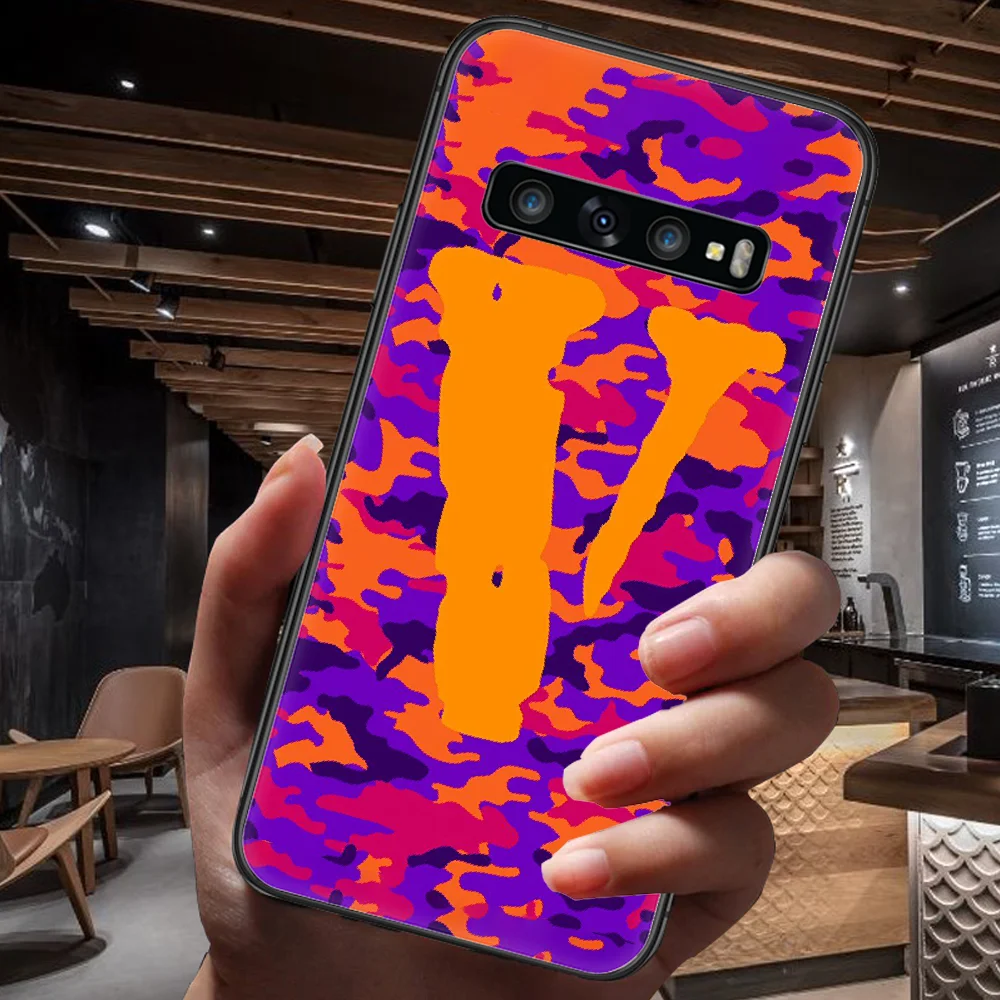

American Trend Vlone Phone Case For Samsung Galaxy Note S 8 9 10 20 Plus E Lite Uitra black Prime Painting Shell Trend Bumper