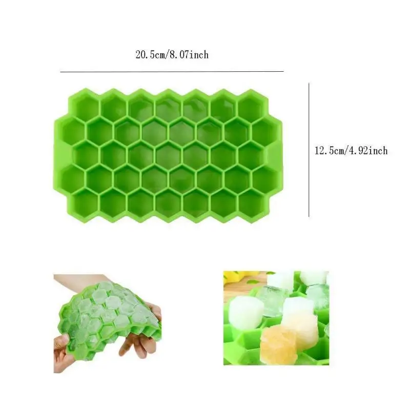 

Kitchen Ice Cube Tray Summer Honeycomb Shape 37 Cubes Ice Cube Mold Storage Containers Drinks Molds Home Kitchen Accessories
