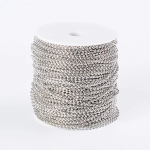 Цепочка Из несварных шариковых бусин Pandahall, 100 мрулон, для изготовления ювелирных изделий, ожерелья, браслета, на катушке, бусина: 2,4 мм F80