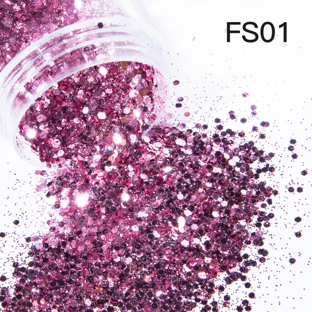 Серебряный Блестящий микс черный порошок для дизайна ногтей искусственный цвет