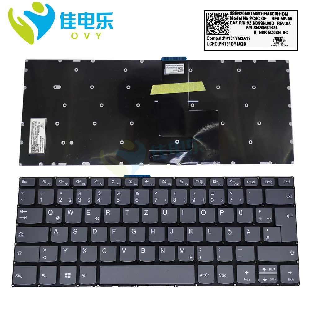 

GR GE German notebook keyboard For Lenovo IdeaPad 330 14ISK 14IGM 330-14IKB 81DA 81G2 replacement keyboards SN20M61586 PC4C-GE
