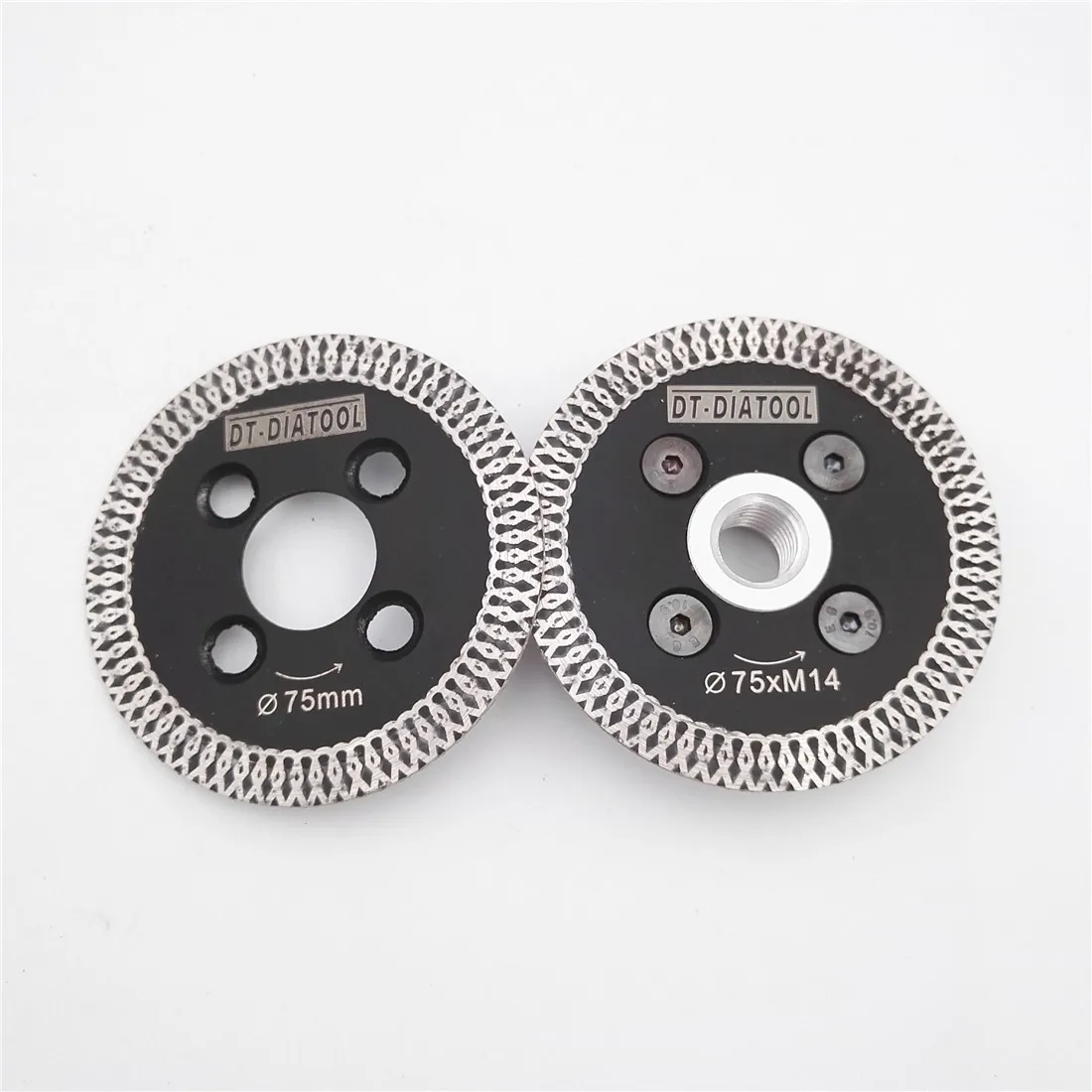 DT-DIATOOL 1pc 75mm Hot Pressed Mini Mesh Turbo Rim Diamond Saw Blade With Removable M14 or 5/8-11 Flange and | Инструменты