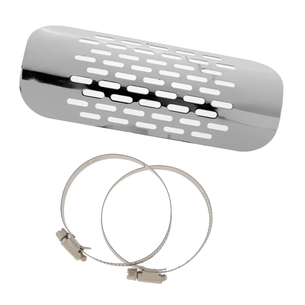 Хорошая прошивка овальной трубы теплозащитная крышка глушитель для Harley White |