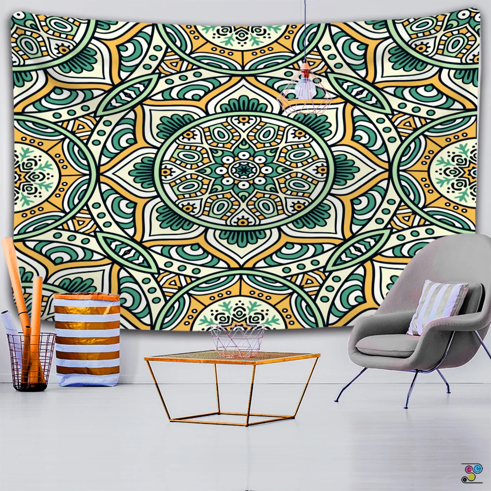Индийская настенная ткань богемный гобелен с мандалой 3D украшение для дома