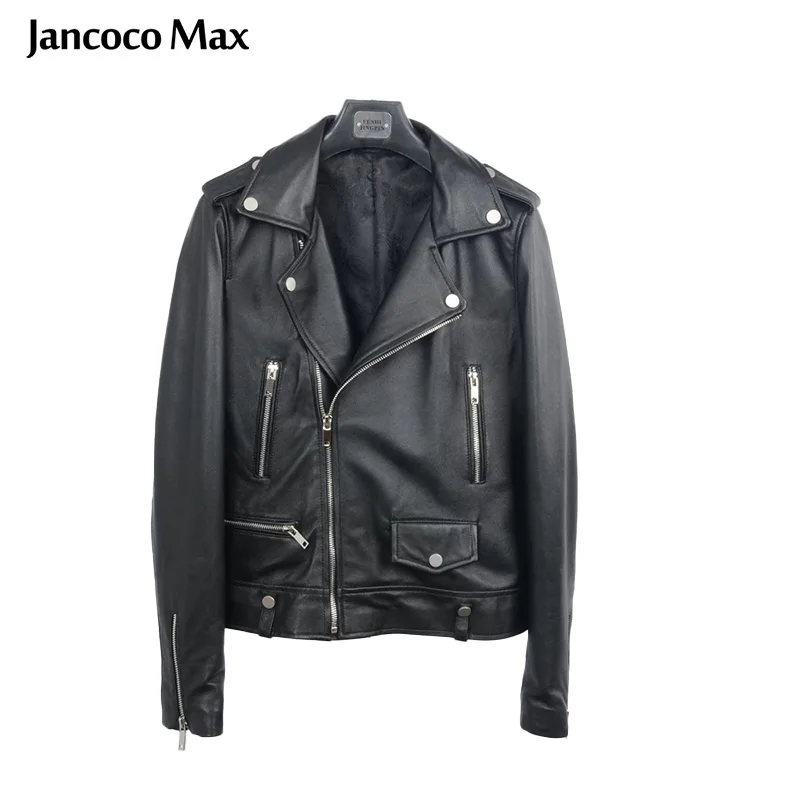 Jancoco Max Новые популярные Короткие куртки женские пальто из натуральной кожи с