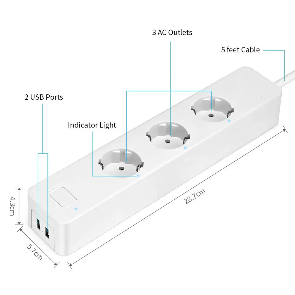 Интеллектуальная беспроводная (Wi-Fi) Мощность полосы смарт-свинцовый