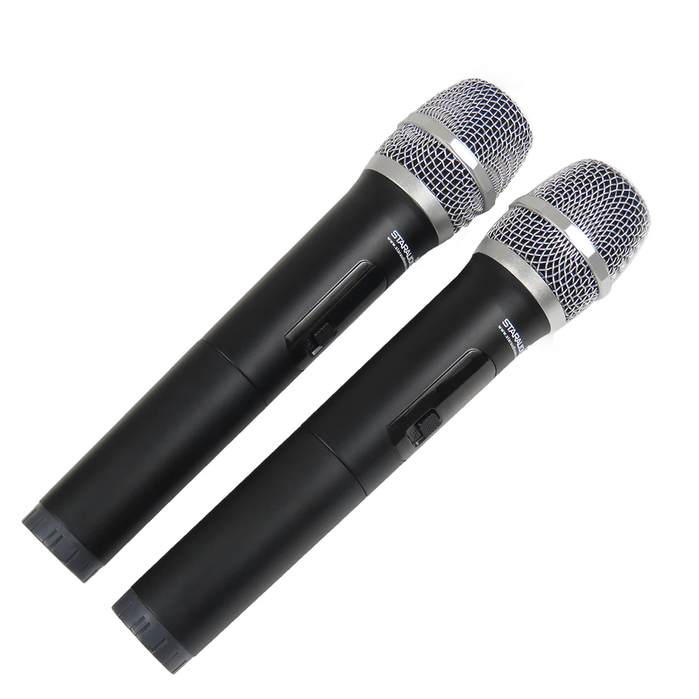 STARAUDIO 2CH UHF Ручной беспроводной микрофон Система 2CH DJ сценический церковный клуб домашние вечерние микрофон система караоке SMU-0216A