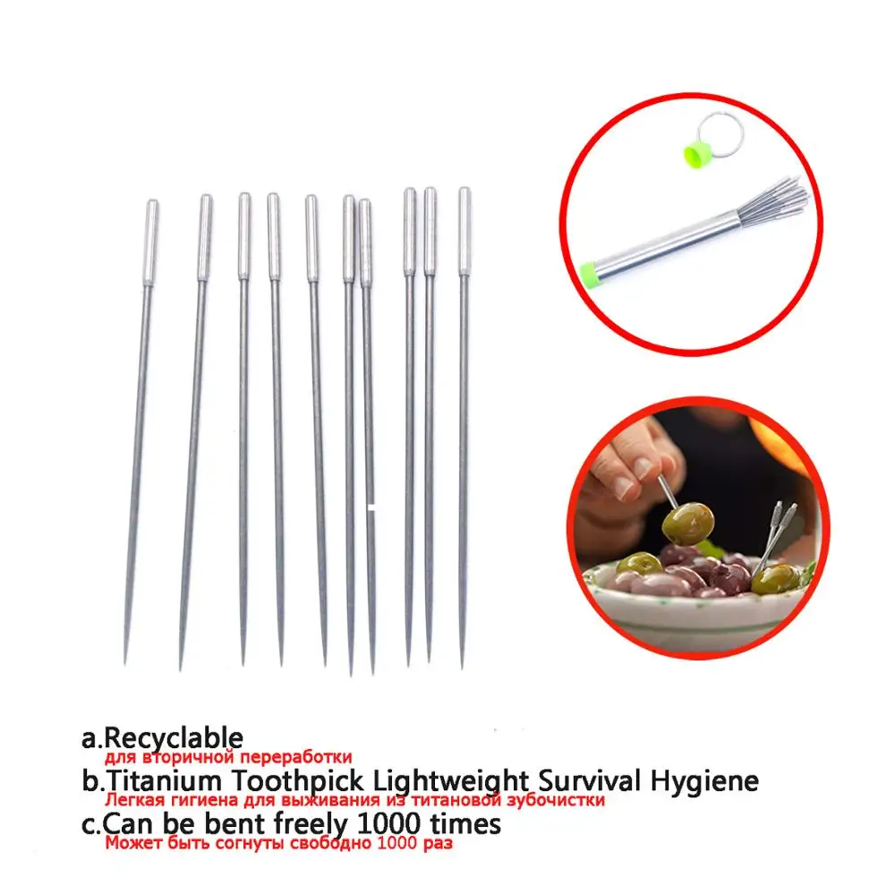 4 шт титана Открытый Edc Бутылочки Для Зубочисток фрукты вилка кемпинг инструмент
