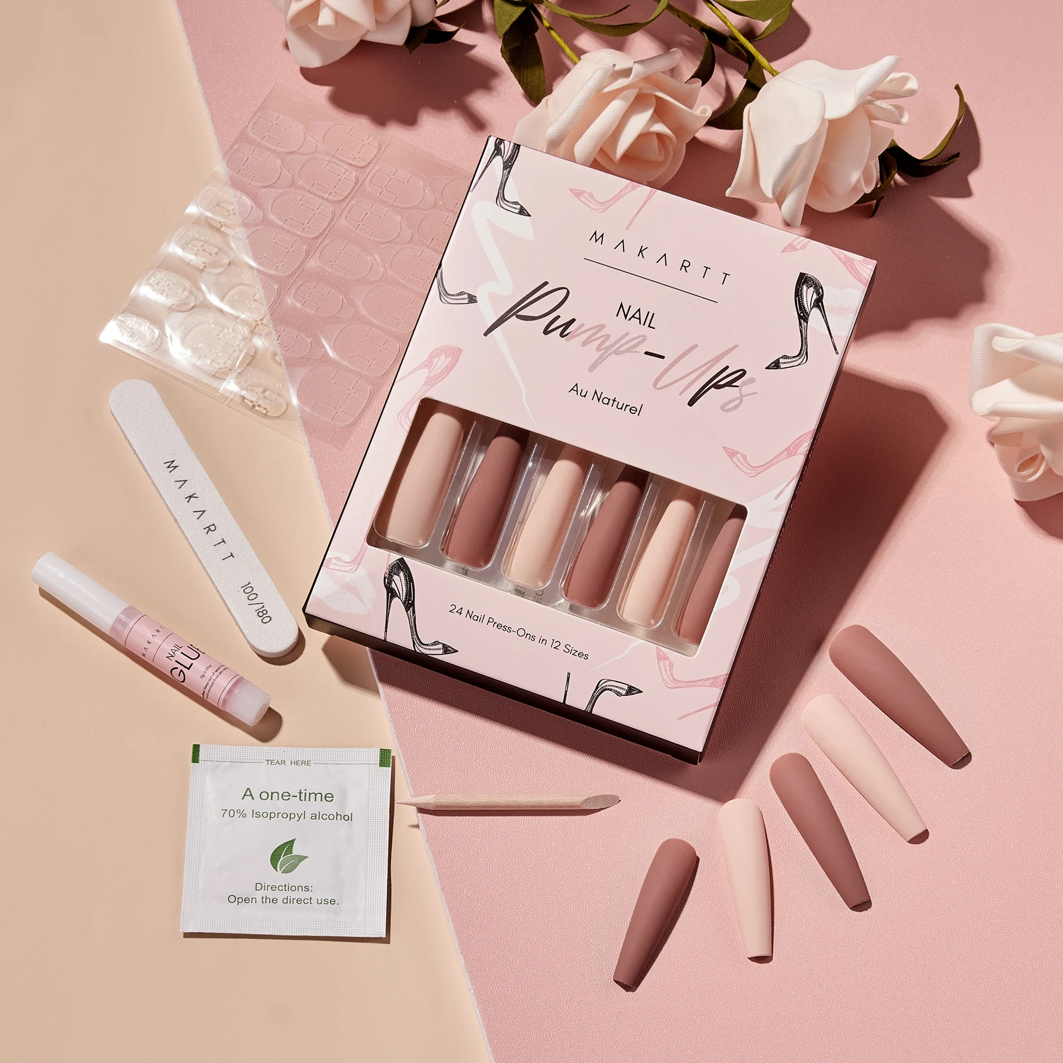 

Makartt Press on Nail Kit XXL Ballerina False Nail Tips 24PCS Extra Long Coffin Fake Nails Design Acrylic Nail Tip Colored