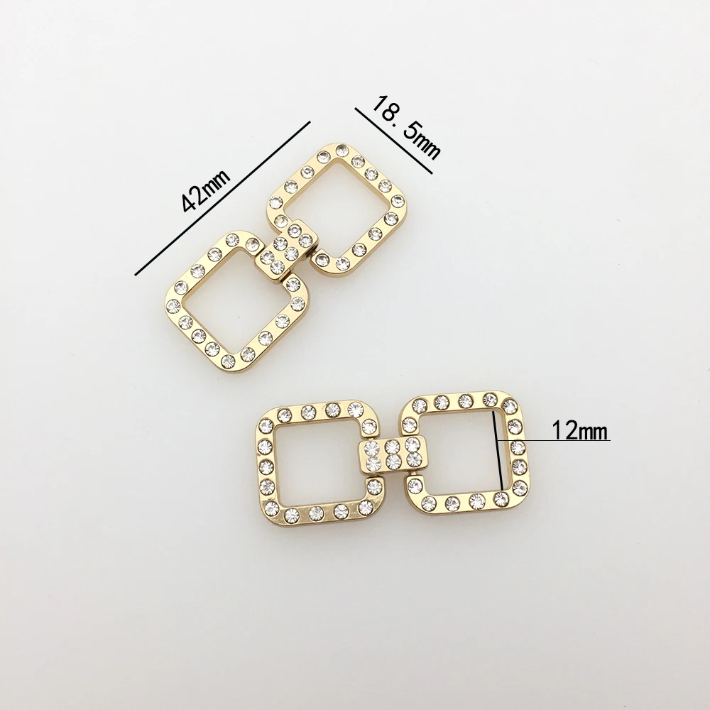 8 шт./лот разъемы для бикини металлический сплав квадратный разъем со стразами