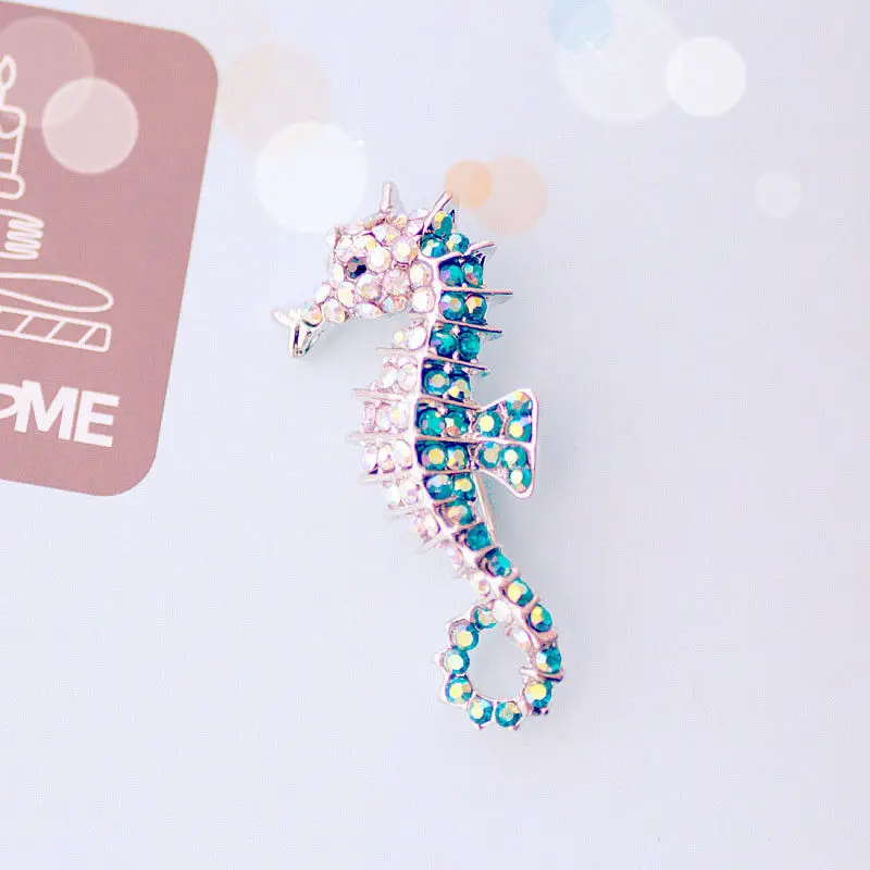 Изысканный гиппокамп алмаз значок брошь из сплава цвет стразы аксессуары для