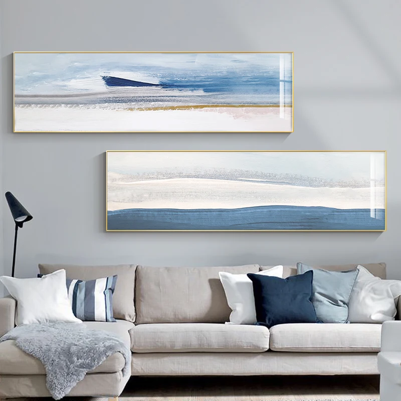 

Nordic Seascape Abstract Canvas Painting Poster Print Scandinavian Wall Art Pictures for Living Room Bedroom Modern Home Decor