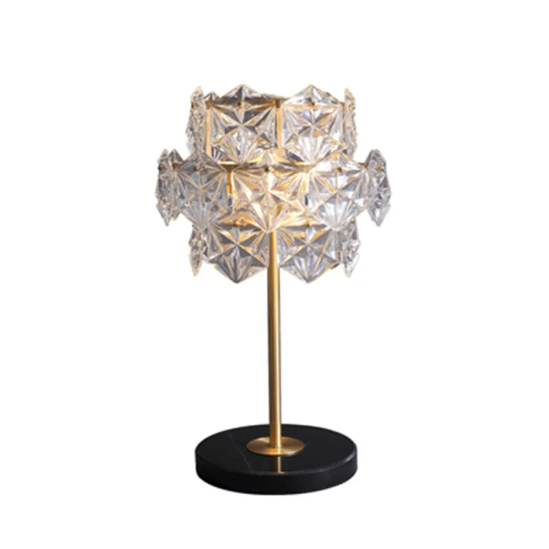 Роскошные хрустальные светодиодные настольные лампы мраморное креативное