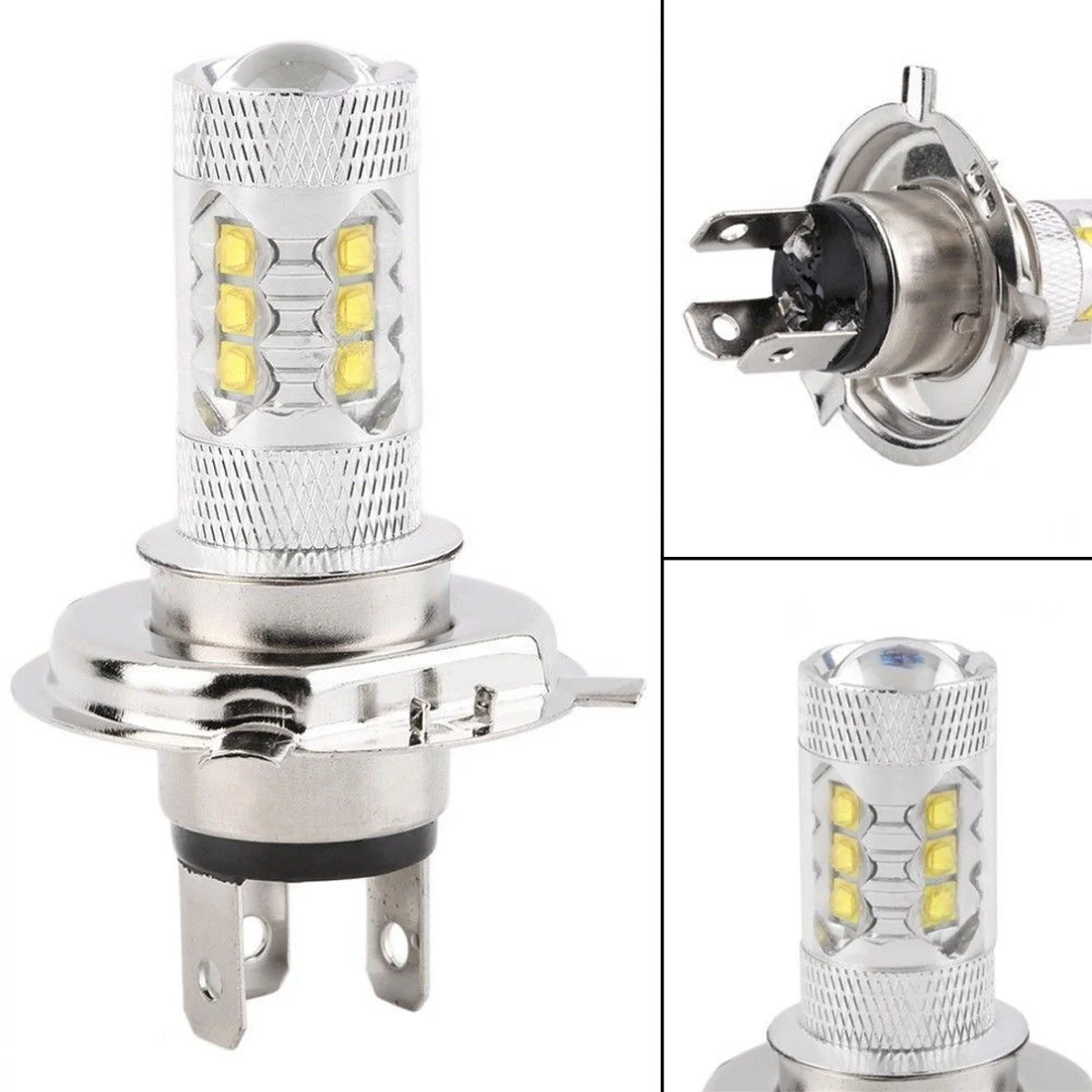 

2pcs High Quality 80W White H4 Fog Driving Light H4 9003 HB2 HID White 80W LED Bulbs Car Fog DRL Driving Light Headlight