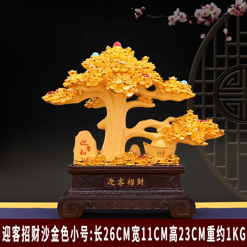 

Opening gift Shajin facaishu living room wine cabinet decoration hotel cash register welcome pine resin ornaments