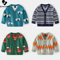 new 2021 kids boys autumn winter cardigans sweater fashion cartoon v neck knitted jumper sweaters tops children cardigans