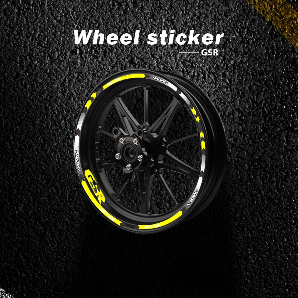 

Motorcycle Wheel Sticker Reflective Rim Stripe Tape Motorbike Decal Styling Stickers for SUZUKI GSR 400 600 750