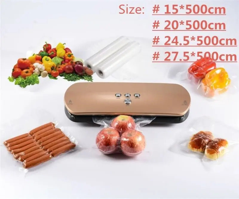 Домашний Кухня Еда пакеты для вакуумного упаковщика 12 15 20 25 28*500 см Пленка