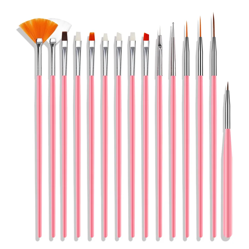 

15Pcs Nail Art Acrylic Brush Set Painting Pen Art Salon Brush Tools Acrylic Nail Brush Nail Polish Brushes For Nail Art Design