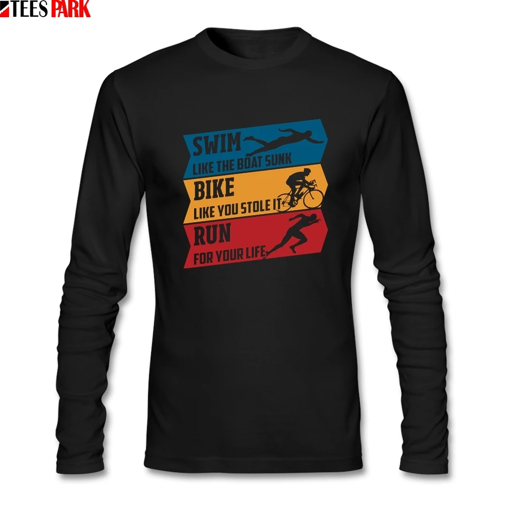 Триатлон лучшие футболки мужская футболка с круглым вырезом и длинными рукавами