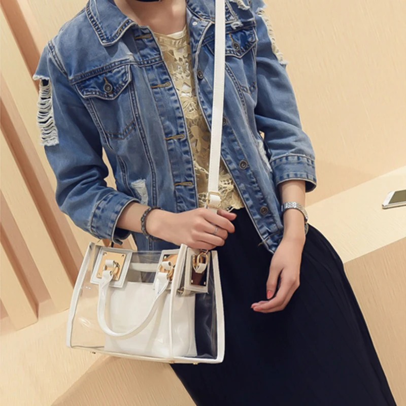 Новинка 2020 Прозрачная женская сумка из ПВХ маленькая через плечо|Сумки с ручками|