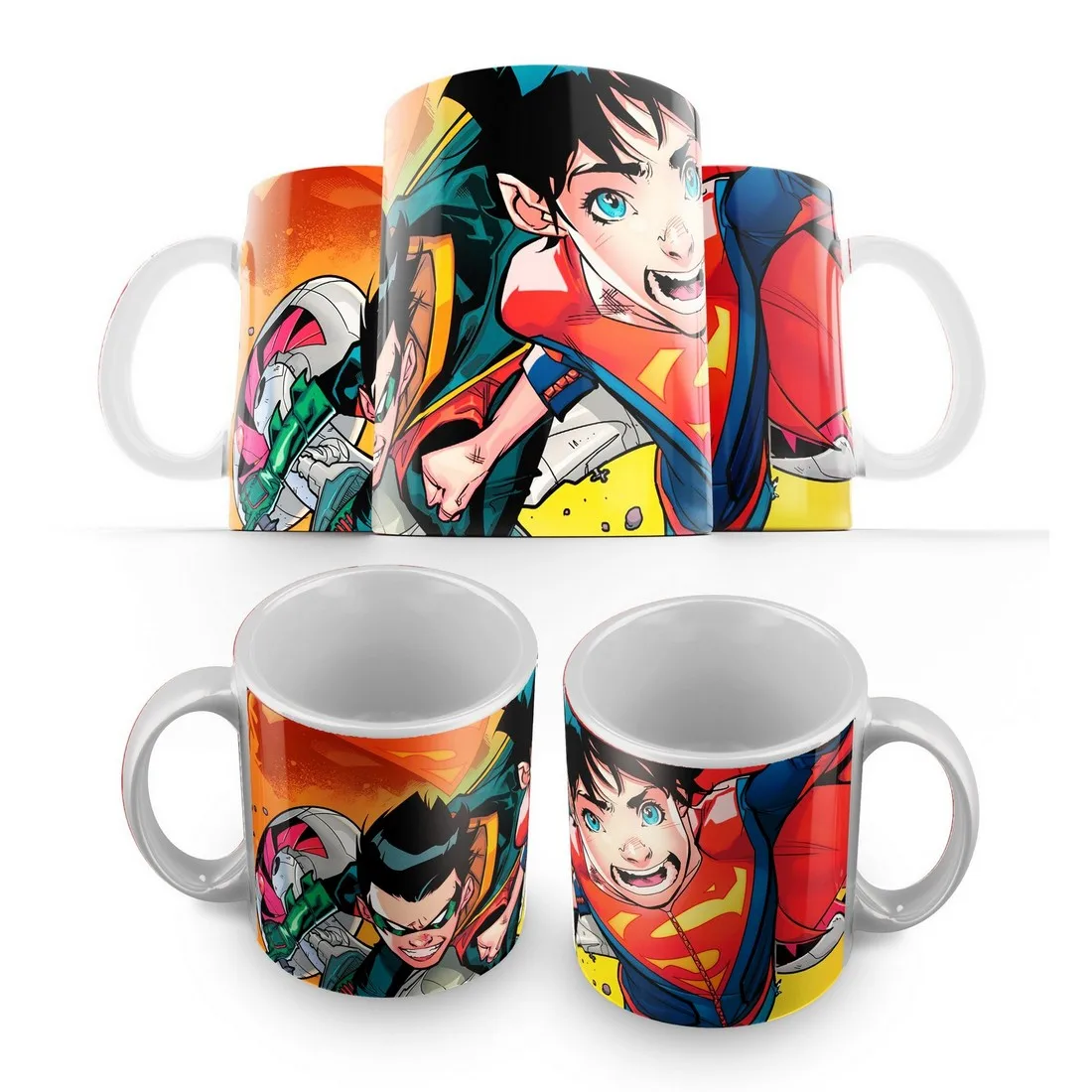 Кружка: super sons comics(комикс марвел ди си marvel dc человека паук железный человек бэтмен