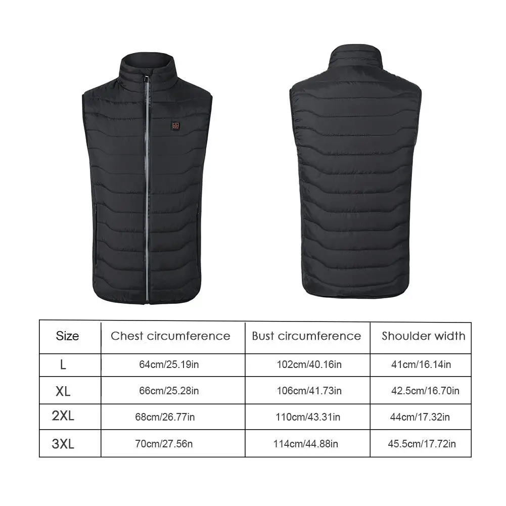 

Men Women Outdoor USB Infrared Heating Vest Washable USB Charging Heated Clothing Heating Coat Jacket For Sports&Outdoors Skiing