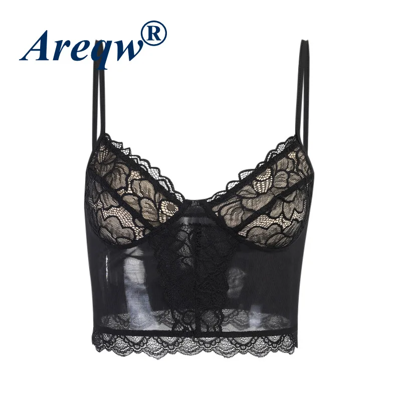 

2021 Summer New Style Lace Sling Sexy Sling V-neck Lace Top Women