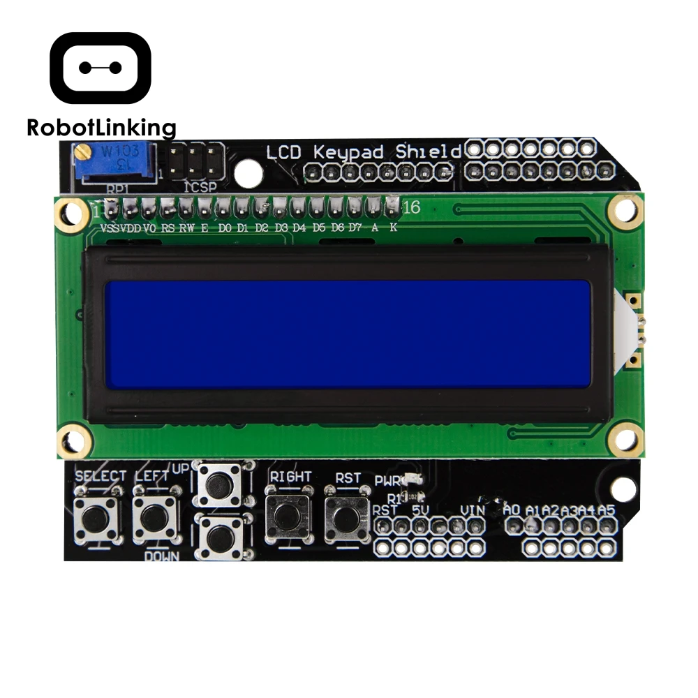 LCD1602 LCD characters input/output expansion board Keypad Shield For Arduino Blue Screen | Электронные компоненты и