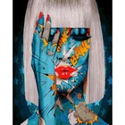 Набор для рисования по номерам на холсте, девушка, алфавит