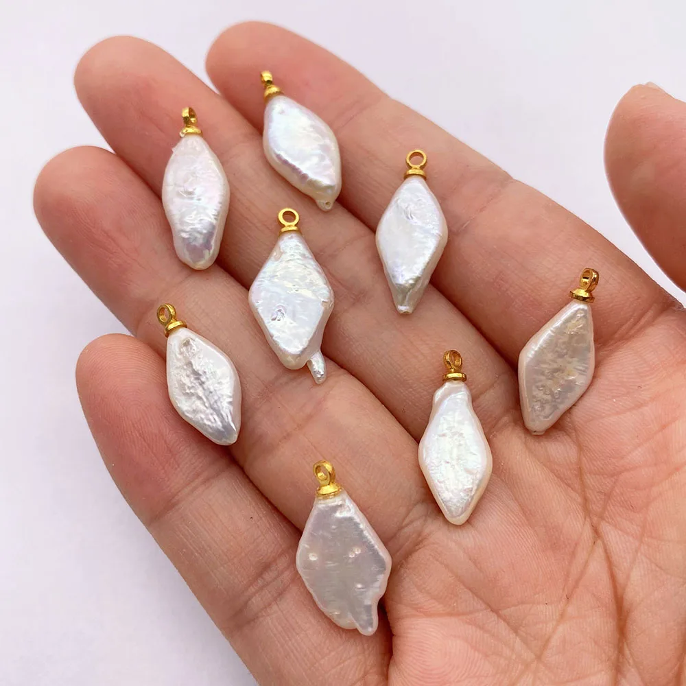 1 _ кулон из натурального пресноводного жемчуга бриллиантовый свободный бисер