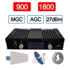 Усилитель мобильной сети 2g, 3g, 4g, 75 дБ, MGC, регулируемый усилитель сотовой связи, Lte, Усилитель Gsm 900 МГц, WCDMA 1800 МГц, 27 дБм
