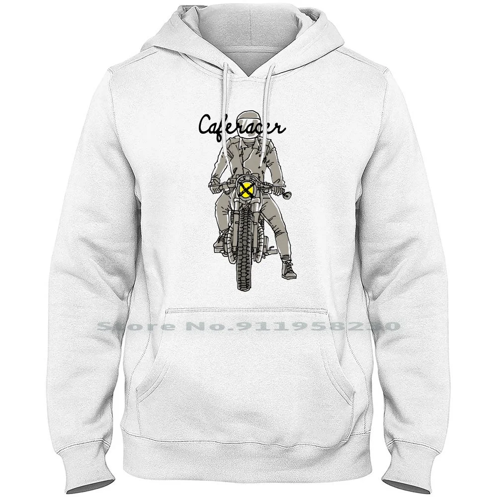 

Caferacer Custom Hoodie Sweater 6XL Big Size Cotton Typography Outside Bikers Bright Sketch Right Bike Side Race Cafe Line Tom