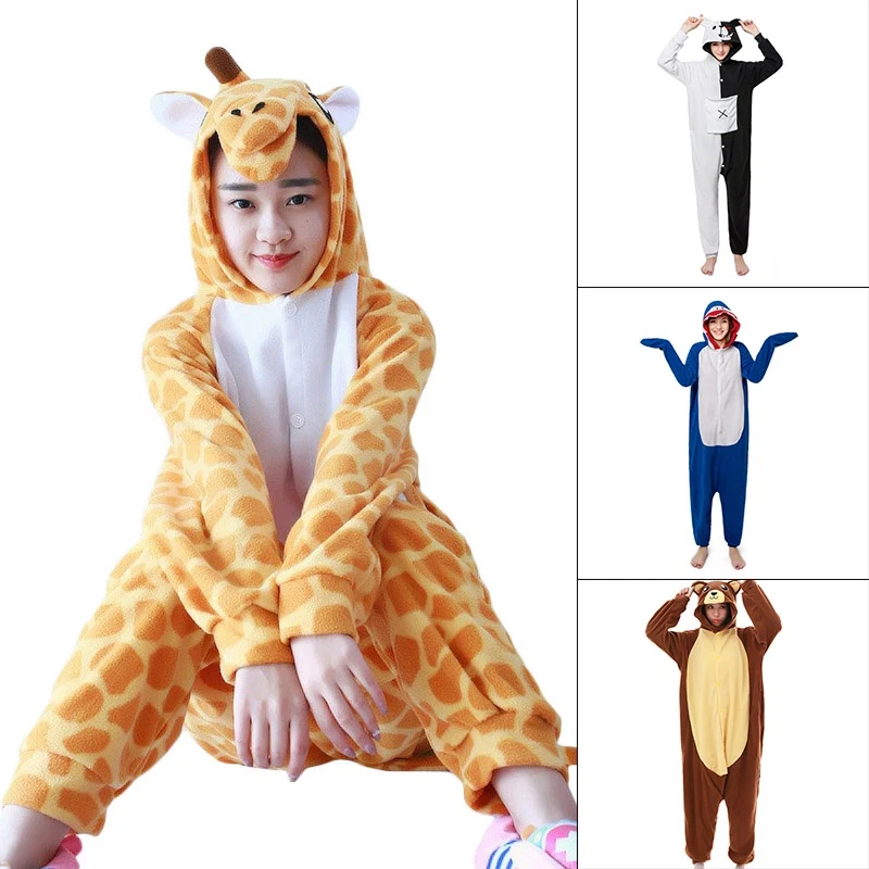 

Animal Pajamas Men Couple Costume Cosplay Winter Women Cartoon Sleepwear Set Children Boy Girl Jumpsuit pijama